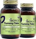 SUNBIOTICS Tummy Tabs - žvečljive probiotične in prebiotične tablete z 18 milijardami CFUs 4 probiotične sevi za dobro gut Floro, imunski sistem, in uravnotežen mikrobiome - Vanilla, (Pack z 2)