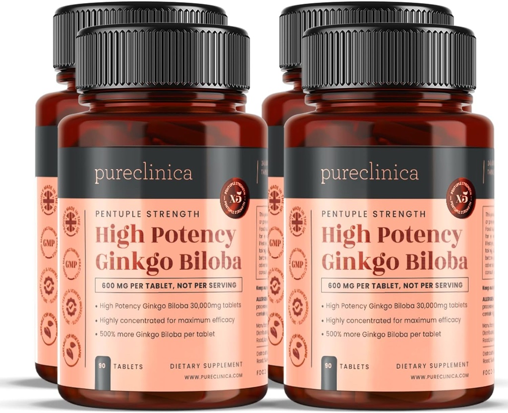 pieclinica visoka jakost Ginkgo Biloba 30.000mg x 360 tablete (4 steklenice po 90) - 12 mesecev dobava - 5 krat Moč konkurenčnih izdelkov