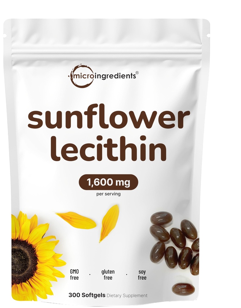 Mikro sestavine Sončnični lecitin 1.600mg na postrežbo, 300 Softgels 
