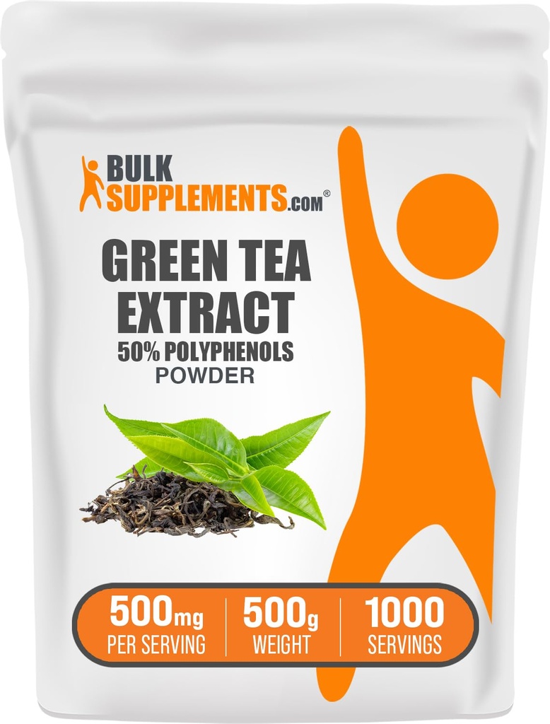 BulkSupplements.comgreen Tea Extract prašek - 50% polifenoli dodatek, EGCG dodatki - Gluten Free, 500mg na serviranje, 500g (1,1 lbs) (Pack of 1)