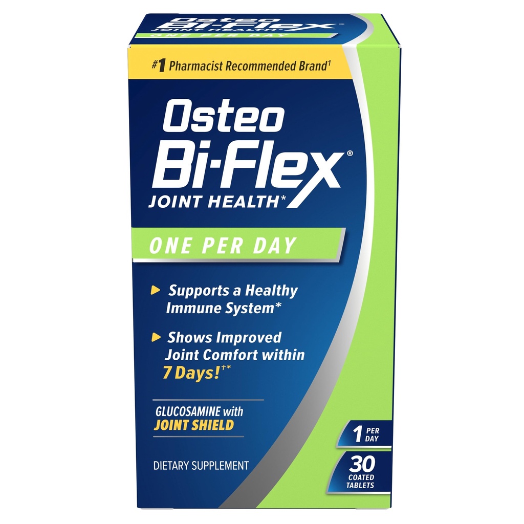 Osteo Bi-Flex 1 na dan, Glukozamin skupno zdravstveno dopolnilo z vitaminom D, 30 Obložene tablete