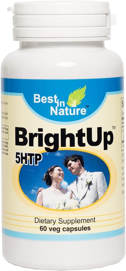 BrightUpTM-5 HTP - Zdrava podpora razpoloženju dodatek z Griffonia simplifolia Extract, Vmesni metabolit med Aminokislino L-triptofan in serotonin.