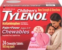 Otroški Tylenol Chewables, Acetamolfen za lajšanje bolečine in vročine, žvečilni gumi, 24 ct