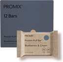 ProMix Nutrition Protein Puff Bars - borovnice & krema - Marshmallow Crispy Treat - odličen okus in zdravo na Go Prigrizek - Visoke beljakovine & Nizke kalorije - brez glutena, soje, & koruze - 12 Barov