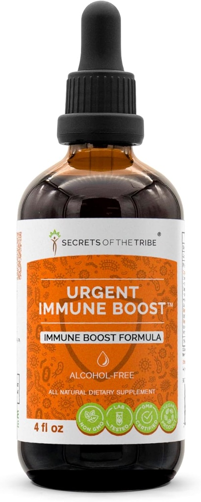 Nujen izvleček brezalkoholnega imunskega izvora, tinktura, starejši od glicerita, echinacea, honeysuckle, ingver, hren, OSHA, andrographis, česen, divji indigo. Formula Imune Boost (4 FL OZ)