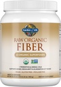 Vrt življenja Raw Organic Fiber Powder, 30 Servings, 15 Organic Superfoods, Probiotics, Omega-3 ALA, 4g Topen Fiber, 5g netopen za regularnost, Psyllium Husk Prost
