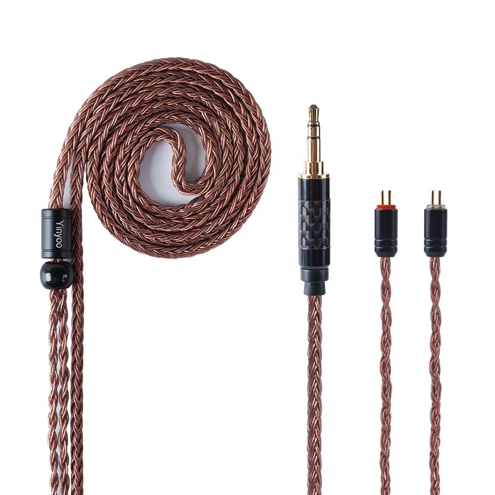 YINYOO Nadomestni kabel za slušalko 16 Jedra Enokristalni bakreni kabel Slušni telefon za kz zs10-pro zsn-pro-x edx-pro zs10-pro-x dqs cca CRA c10 c12(2pins, 3,5mm Jack)