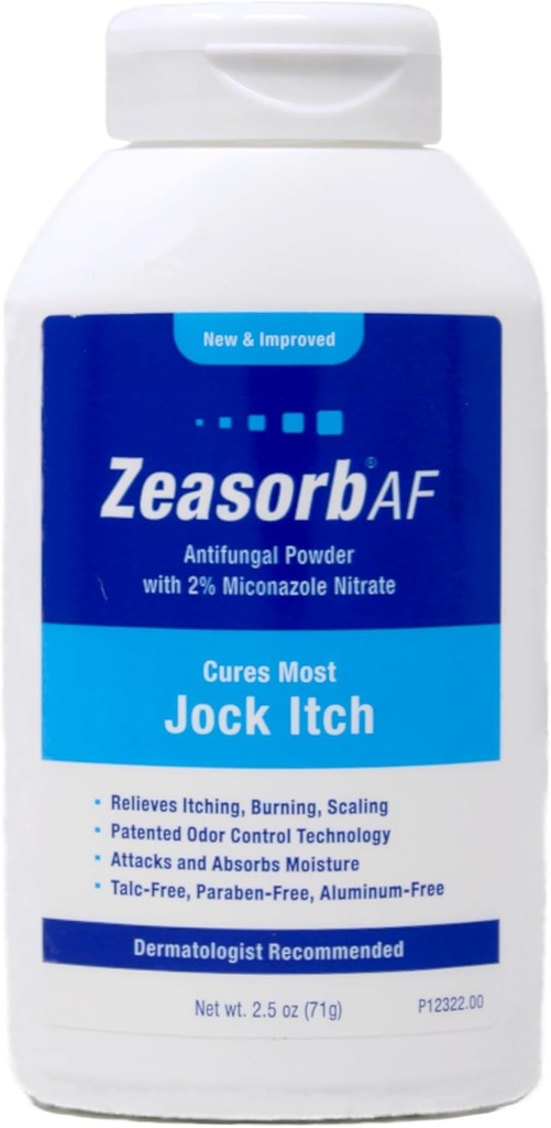 Zeasorb-AF Super Absorbent Prašek za protiglivično zdravljenje Jock Srbečica 2,5 oz (paket po 11)