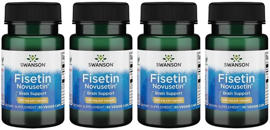 Swanson Fisetin molekulsko podoben Apigeninu, luteolinu in Quercetin 100 miligramom 30 Veg kapsul (4 pakiranja)