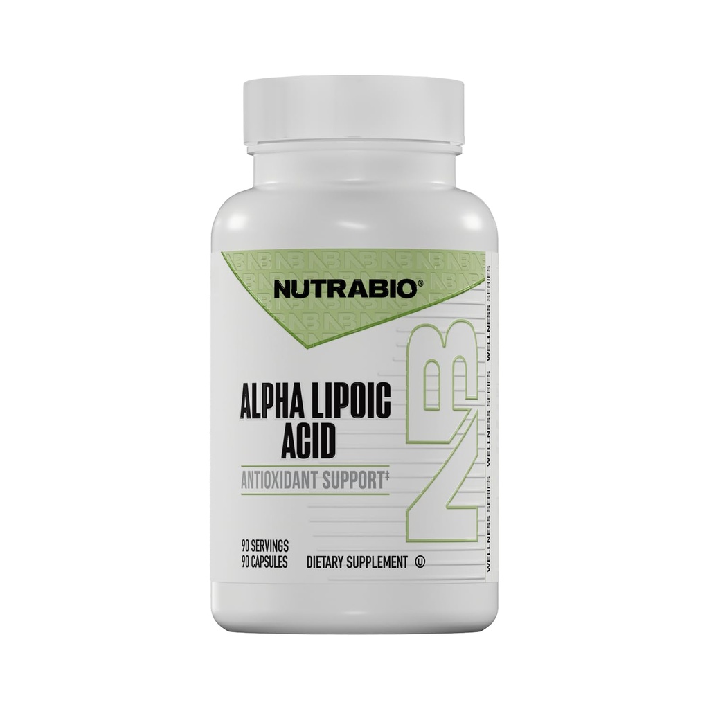 NutraBio Alpha Lipoic Acid (ALA) dodatek, 300mg – Podpira antioksidant zdravje, lahko poveča proizvodnjo energije in Wellness, 90 Zelenjavne kapsule