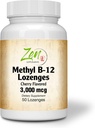 Metil Vitamin B-12 dodatek - z vitamini B6, Folat, Biotin - Podpora Kardiovaskularno zdravje, Zdrav imunski sistem, Možgani & Živec Funkcija - 50 Lozenges