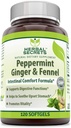 Zeliščne skrivnosti Peppermint Ginger & Fennel 120 Softgels (Non-GMO) - podpira prebavne funkcije* - spodbuja vitalnost*- Pomaga, da Udobno želodčne*