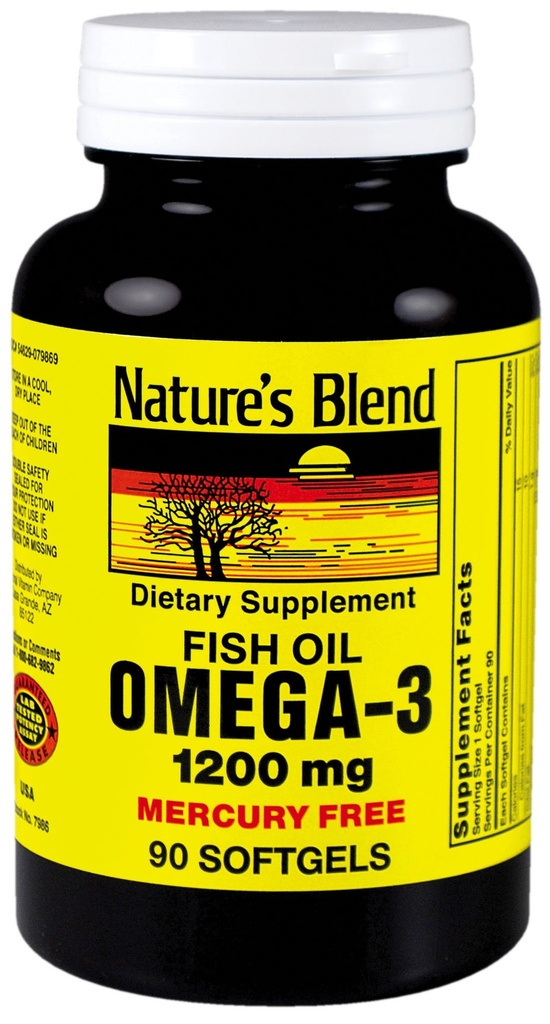 Naravna mešanica Omega-3 ribje olje 1200 mg 90 softgels