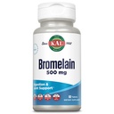 KAL Bromelain 500 mg, Prebava in skupni dodatek za podporo, Prebavne encime, Ananasov ekstrakt, Hitra disintegracija, Vegan, Made Without Dairy or Soy, Lab preverjeno, 60 Serving, 60 tablet