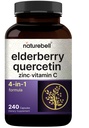 NatureBell Sambucus Elderberry kapsule, 5000mg na postrežbo s Quercetin 500mg, vitamin C in cink, 240 Count 