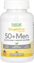 SuperHranilna multivitamin za moške 50+, visoka potenca, žvečljive tablete za en dan/dan, 90 dnevna zaloga Wild Berry 90 število (paket po 1)