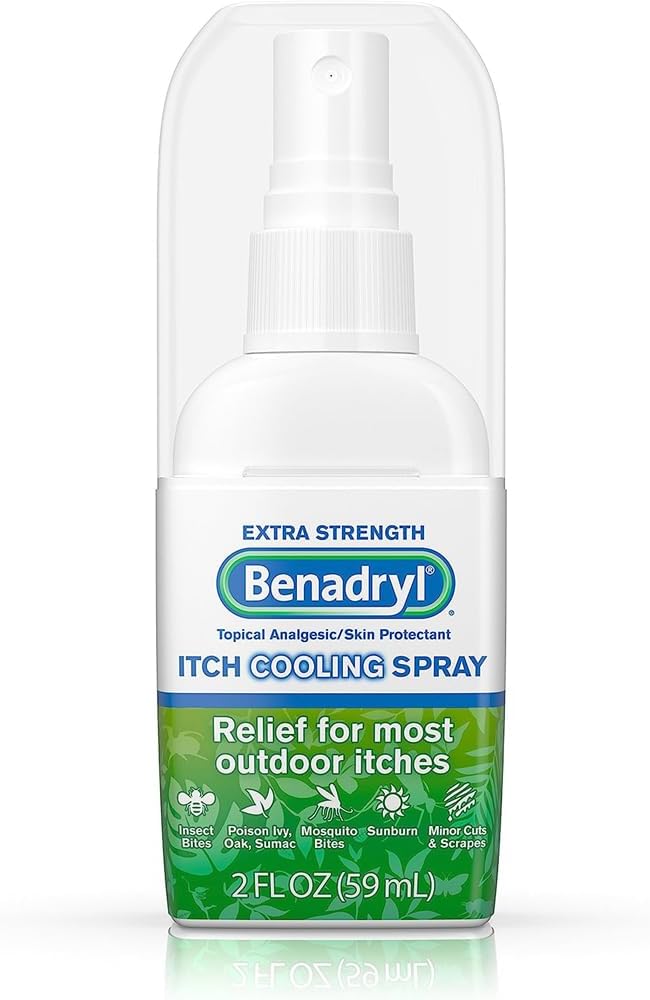 Benadryl ekstra moč anti-srbeči hladilno pršilo, topična analgetična in kožo Protect for Relief of Most Outdoor Srbečica, Travel Size, 2 fl. oz (Pack of 3)