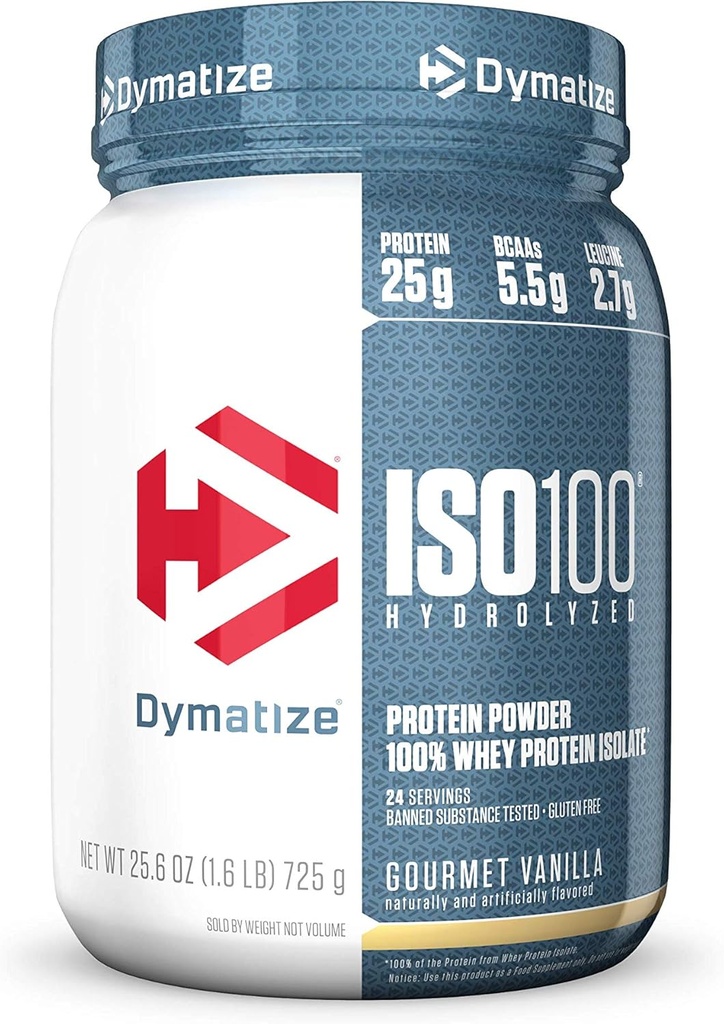 Dymatize ISO100 hidroliziran beljakovinski prašek, bela, gurmanska vanilja, 25.6 Ounce