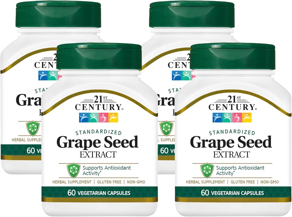 Ekstrakt grozdnega semena 21. stoletja Veg kapsule, 60 število (21378) (paket 4)
