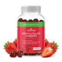 CogniTune Metilfolate Gummies - Enostaven za jemanje visoke jakosti L-metilfolat, Folat dodatek za možgane, zdravje srca in imuniteto, Okus jagode, Ne-GMO, Vegan, Gluten-free