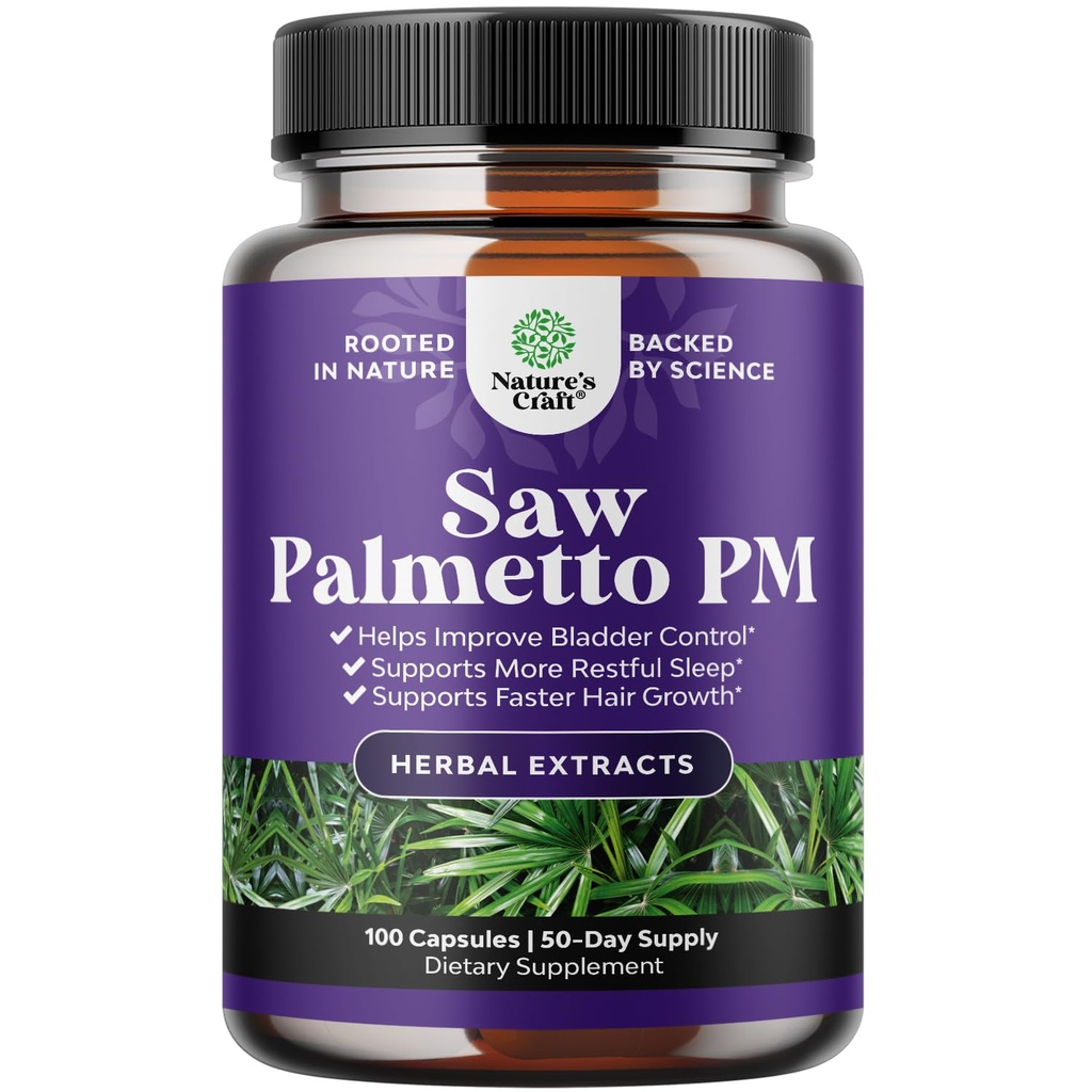 Nočna obramba žaga Palmetto za moške - žaga Palmetto Extract Prostate dodatek za moške pomoč zmanjšanje nočne urinacije Frekvenca urgence in preveč aktivni Bladder z likopen bučnega semena in melatonin