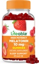 Lifeable Melatonin 10mg – Great Degusting Natural Flavor Gummy dodatek – Gluten brezplačno vegetarijanski GSO-free Chewable – za pomoč pada spanje in spanje – za odrasle, moške, ženske – 60 Gummies