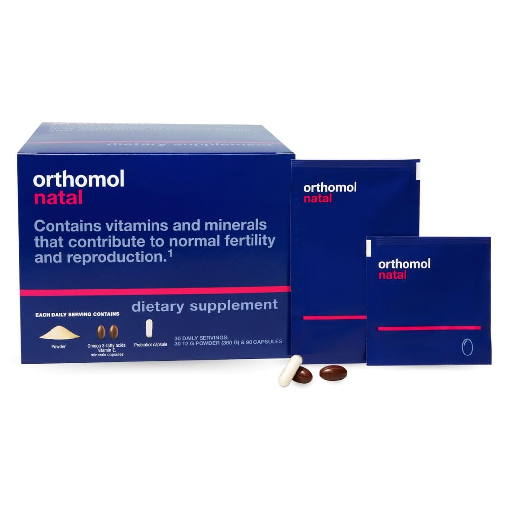 Ortomol Natal, Prenatalna prehranska podpora za plodnost, nosečnost in dojenje, celoviti vitamini, minerali in esencialna hranila 30 Število (Pack od 1)