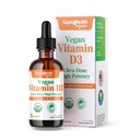 LIKVIDHEALTH Vitamin D3 4000 i.e., USDA Organski vitamin D Tekoče kapljice za odrasle in otroke, Veganski vitamin D za podporo imunskega sistema, zdravje kosti, podpora razpoloženju, zdrava koža - Made in USA (2 oz)