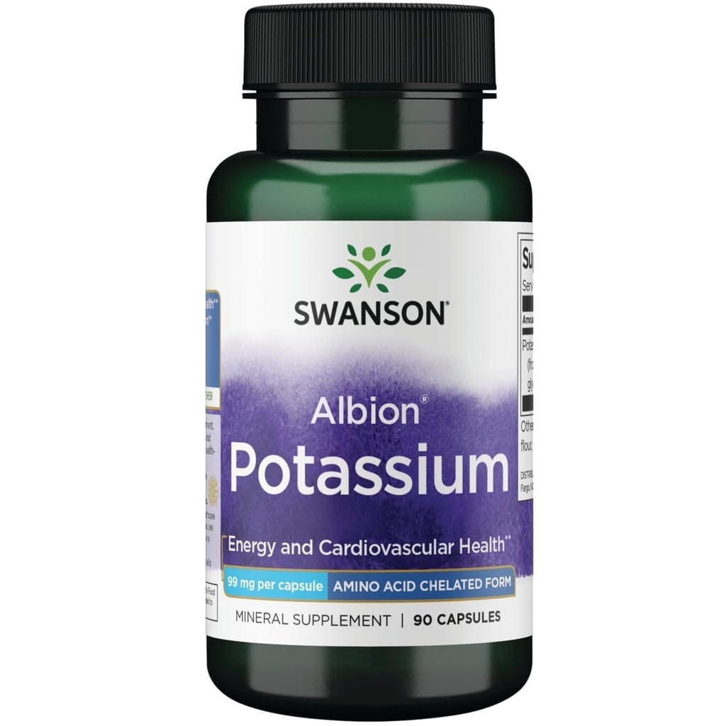 Swanson Albion Complexed Potassium 99 Milligrams 90 Capsules