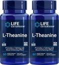 Life Extension L-Theanin, 60 vegetarijanskih kapsul (paket po 2) - Aminokislina, pridobljena iz čaja - brez glutena, ne-GMO