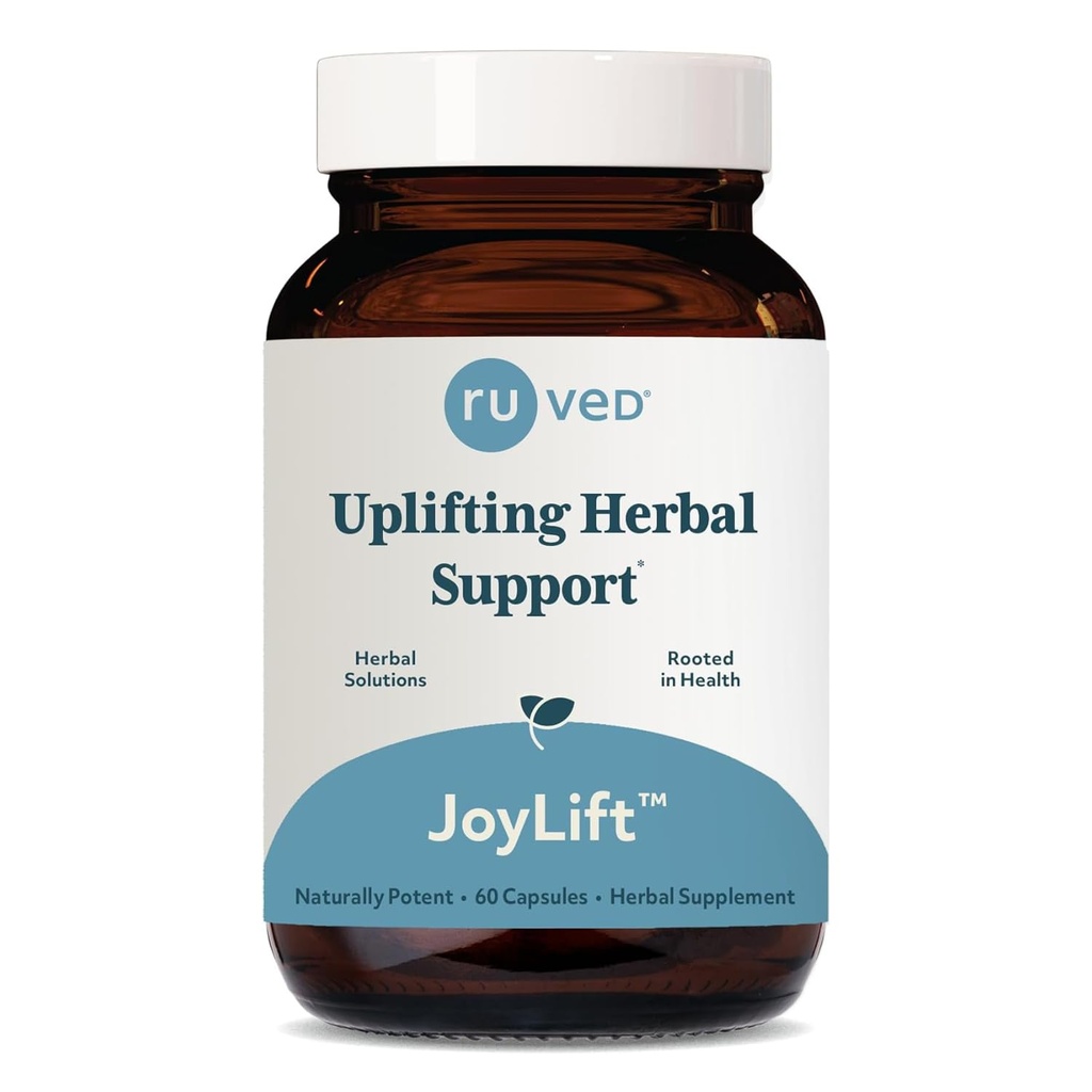 ruved JoyLift - Saffron in Ashwagandha dopolnila, Upliating Formula za ženske in moške, Zeliščna podpora za odrasle - 60 Vegetarijanske kapsule (1 grof)