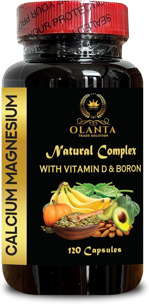 Kalcij Magnezij kompleks - Imunska podpora Vitamini, Kalcij dopolnila za ženske nad 50, Bone Builder dodatek, Minerali za podporo kosti, Gluten brez, Ne-GMO - 1 steklenica 120 kapsul
