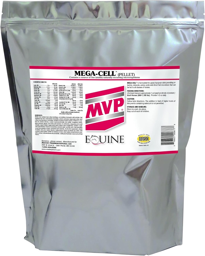 Mega-Cell (10 funtov) Uravnotežena podpora vitaminom in mineralom za konje