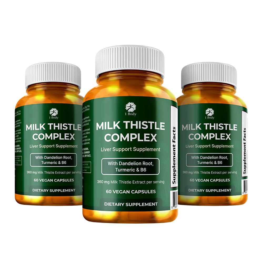 1 Podpora za jetra Trojno pakiranje - 180 kapsul - Milk Thistle in Dandelion Root