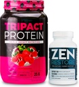 Nutrologija TRIPACT Protein Powder, 7-v-1 Zamenjava obroka Shake, Superberry (40 servingov) Zen Natural Magnezij dodatek (30 serviranja)