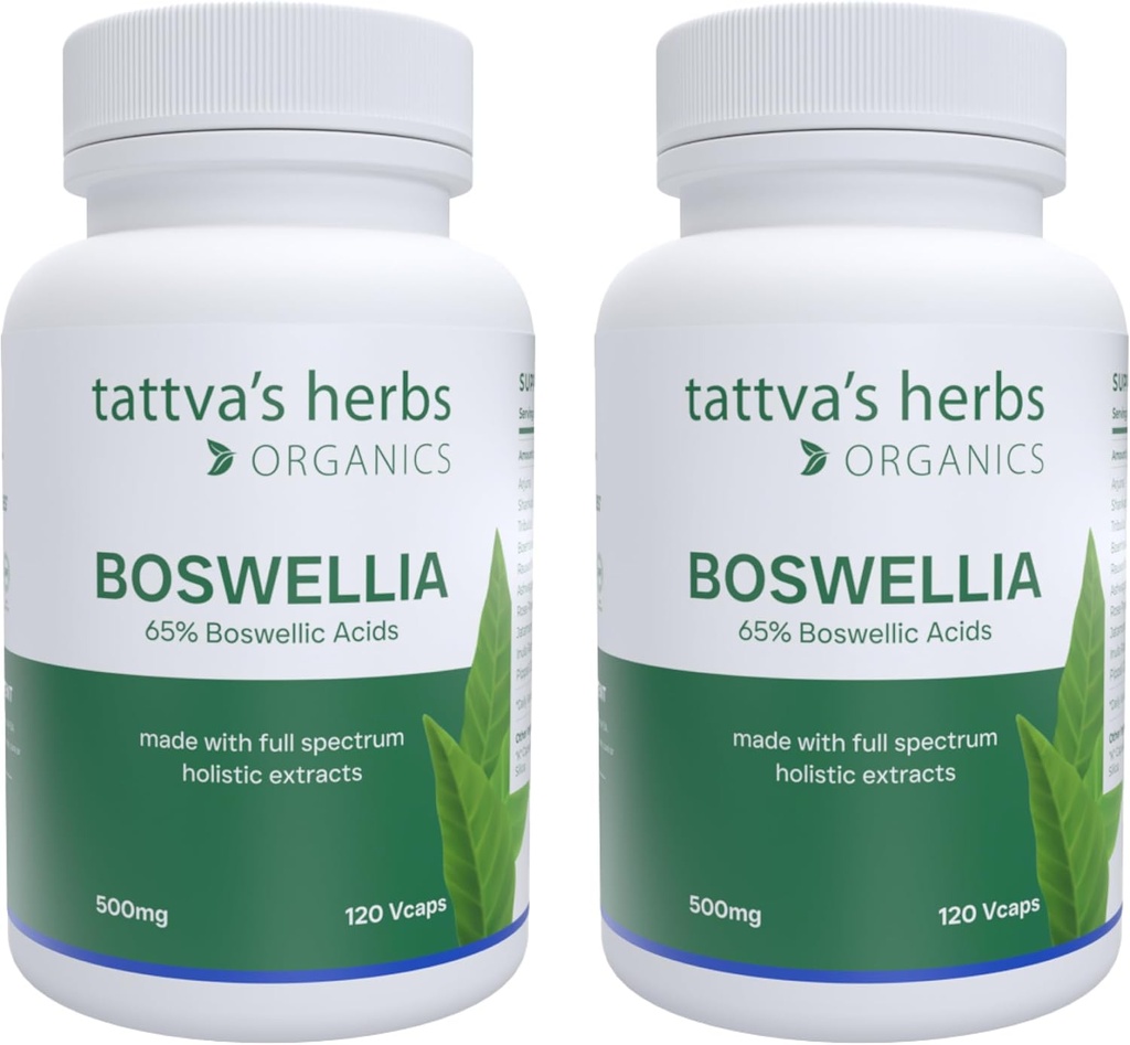 Tattva's Herbs Boswellia Serrata dodatek, Boswellia Extract kapsule, skupno podporo dodatek, CO2 Extract, Boswellia Complex Powder, 2-pack, 240 Count, 500 mg - 25 Let Premium storitev