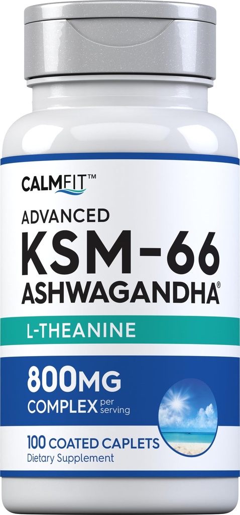 Piping Rock KSM-66 Ashwagandha L-Theanine Supplement 