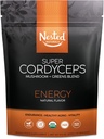 Super Zeleni Daily Greens Superfood Powder - Certified USDA Organic Green Powder w/20+ Cela živila, Spirulina Powder, Pšenica & Ječmen Trava - Probiotiki, Fiber & Enzymes - Cordyceps, 30 Servings