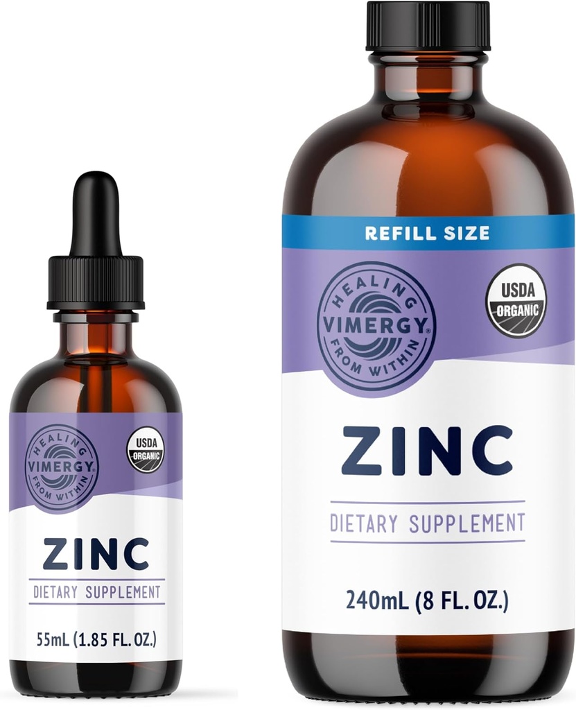 Vimergy Tekoči cink 55 ml in cink ponovno napolnita 240 ml - polnilo
