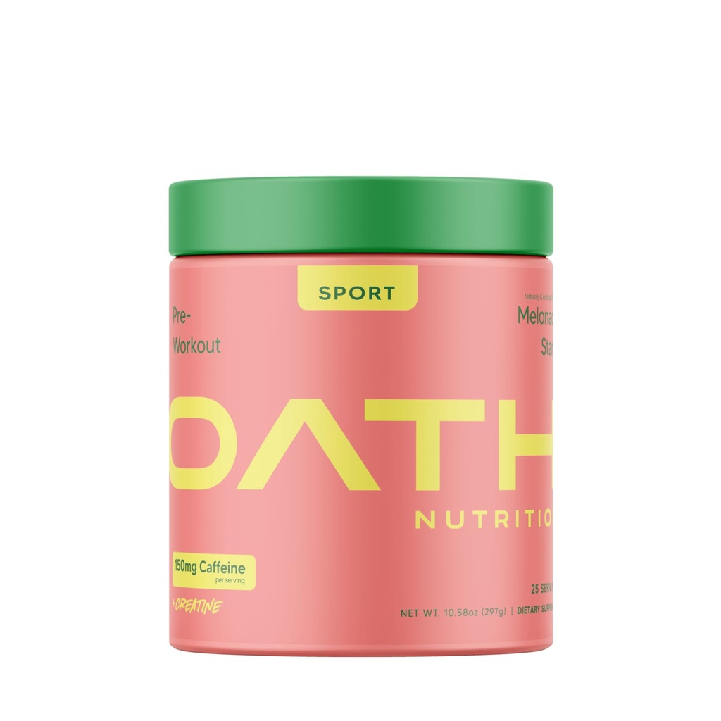 Oath Nutrition Sport Sugar Free Pre-World Powder, Melonade Stand, Vsebuje kreatin monohidrat, kofein in beta Alanin, Pre-workout Prašek za ženske in moške, 25 Serving