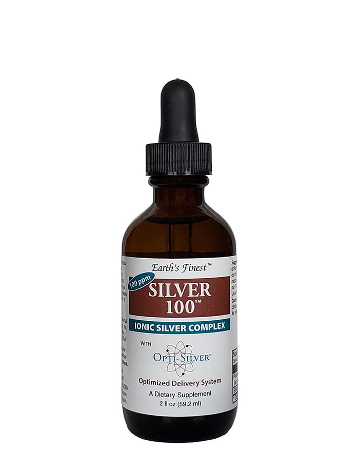 Silver 100 Ionic Silver Complex z Opti-Silver Optimiziranim sistemom za imunske podpore - 100 ppm, 2oz (59.2mL) - Dropper