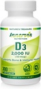 Vitamin visoke jakosti D3 2000 i.e. – povečanje imunskega odziva, podporna kost in zobje, enostavno za pogoltniti 300 Veg kapsul