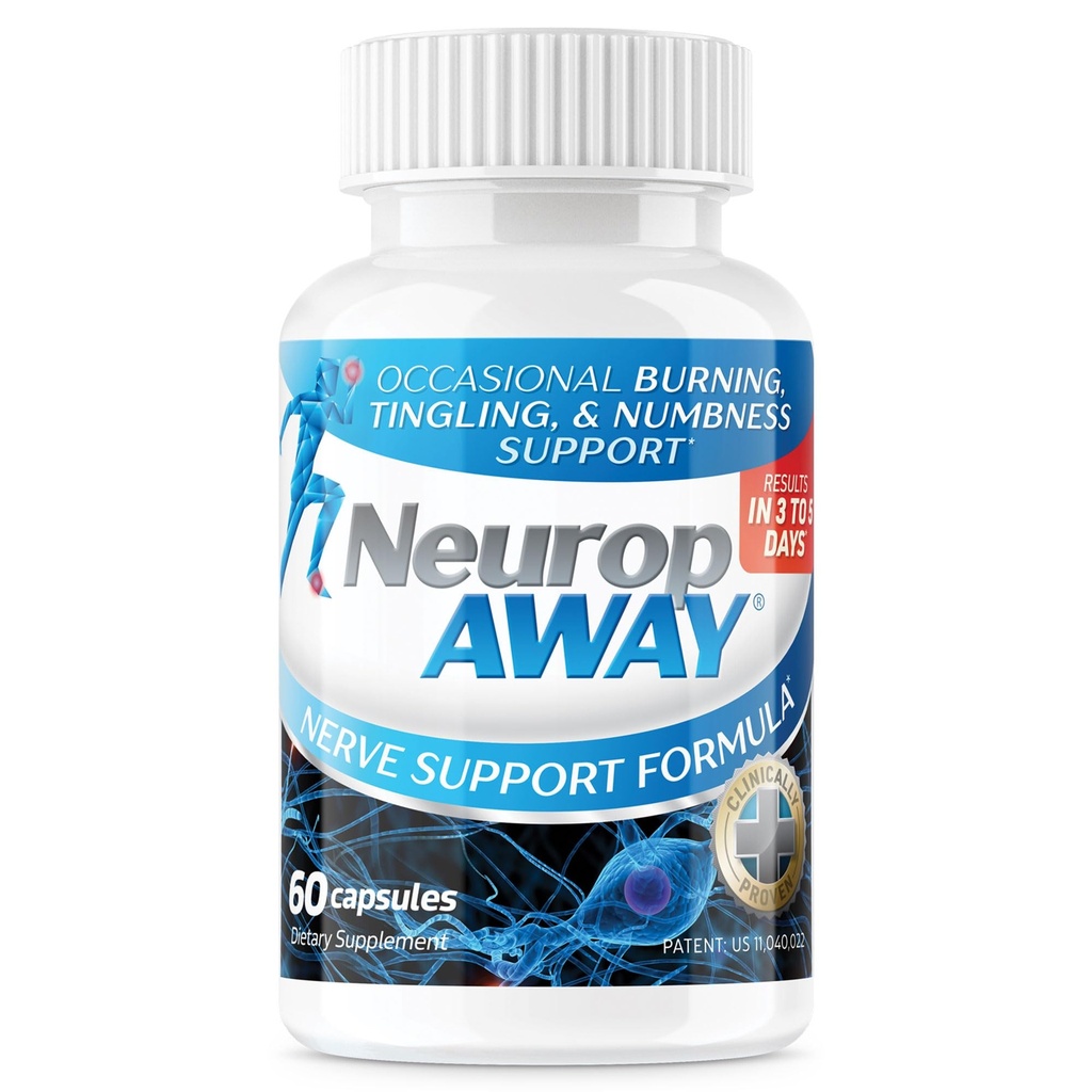 NeuropAWAY Nerve Support Supplement, R-Alpha lipoična kislina za pomoč zagotoviti živčno lajšanje in zdravje v tako malo kot 5 dni, acetil-L-karnitin, taruin, vitamin B12, L-citrulin 60 kapsule