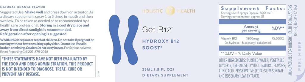 Holistično zdravje GET B12TM Spray 25ML (.8 FL oz)