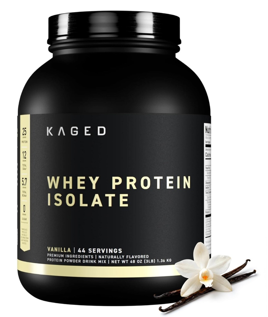 Kaged Whey Protein Isolate Powder Vanilla 100% Pure Low Lactoza Whey Post Workout Recovery Drink podpira izgradnjo mišic 25g na Serving 41 Serving