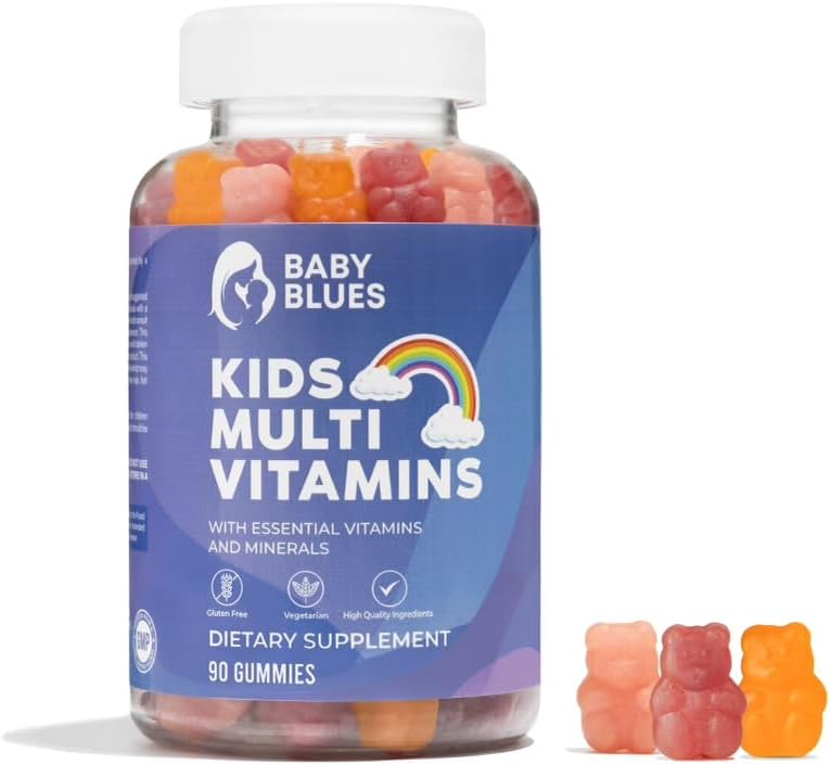 Baby Blues kompletni otroci multivitaminski žvečilni gumiji - Bistveni vitamini za otroško dnevno zdravje - Okusni otroci multivitaminski medvedki