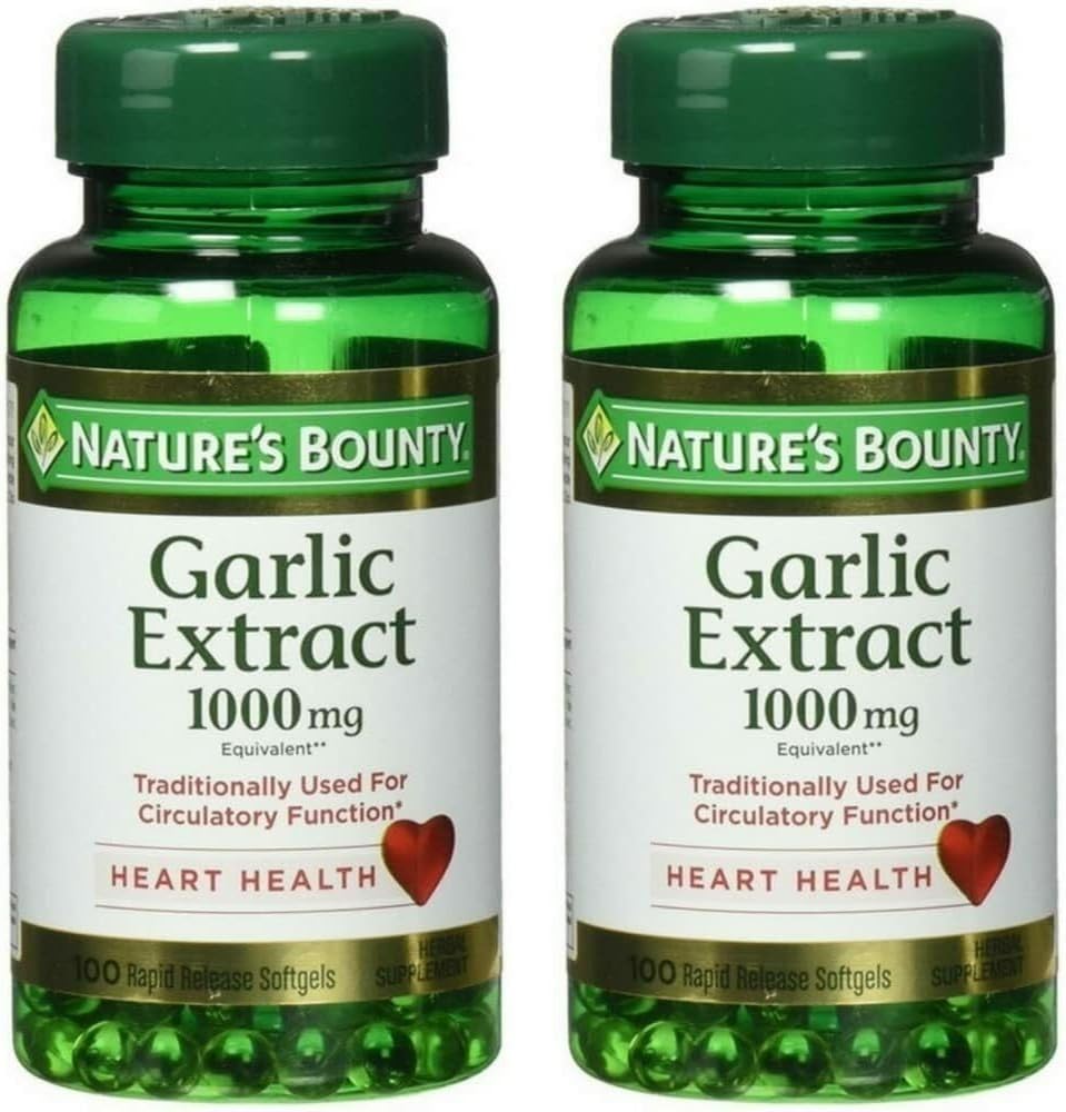 Bounty česen ekstrakt narave 1000 mg Softgels za kardiovaskularno podporo,100 ea (paka z 2)