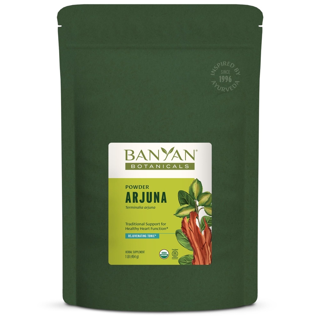 Banyan Botanicals Arjuna Bark Powder – Organic Arjuna (Tterminalia Arjuna) – Naravni Herbal Heart Health Supplement and Pomlajevalni Tonic* – 1 lb. – Ne-GMO Trajno Vir Vegan