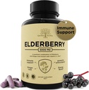 Bezgove jagode z vitaminom C, cinkom, & ingver – močan imunski ojačevalec 5000 Mg Bezgove jagode, cink, & vitamin C – ne-GMO Immunity Vitamini za odrasle, da bi vam pomagali občutek Vibrant, 60 Caps.