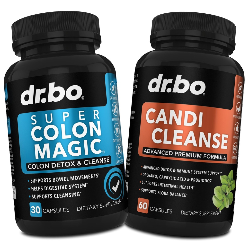 Colon Cleanser Detox & Candi Cleanse tablete - 15 dan Colon Cleans tablete s Probiotic & Origano podporo dodatek Kaprilna kislina kompleks za Gut Bowel gibanje, Poop črevesno želodčno napihnjenost